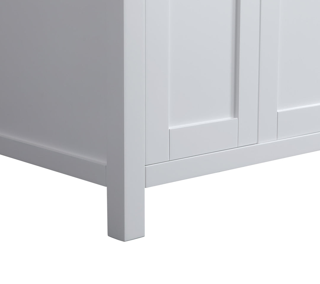 London 60.5" Double Sink Vanity Cabinet Only in White - Design Element Bath Kitchen - Bathroom Vanity - 