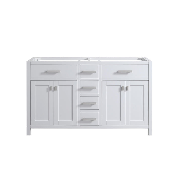 London 60.5" Double Sink Vanity Cabinet Only in White - Design Element Bath Kitchen - Bathroom Vanity - 
