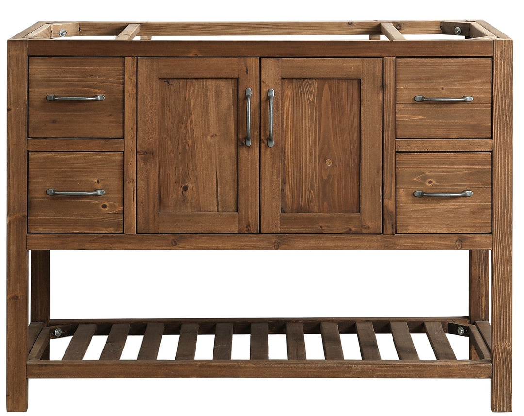 Austin 48" Vanity Base Built With Reclaimed Wood in Walnut Finish - Design Element Bath Kitchen - Bathroom Vanity - 