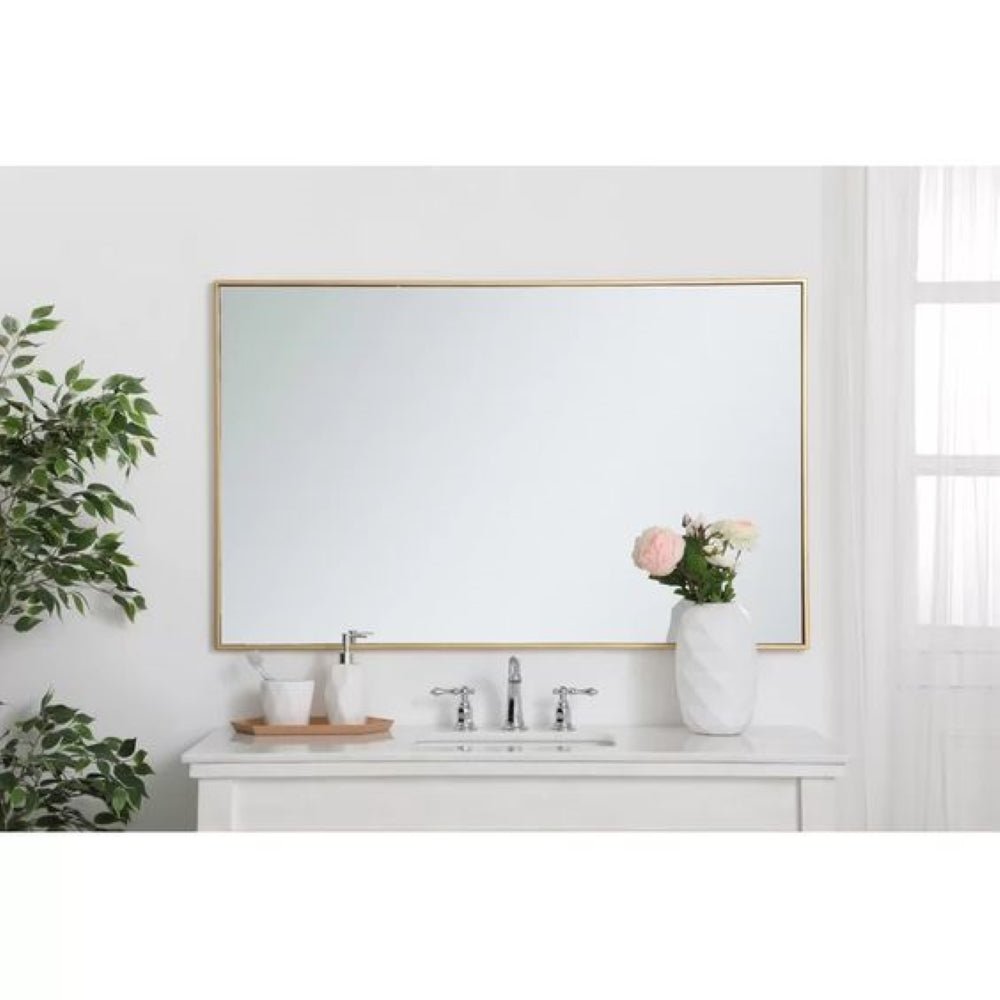 Vera 24" x 32" Rectangular Vanity Mirror with Modern Metal Frame - Design Element Bath Kitchen - Mirror - Chrome