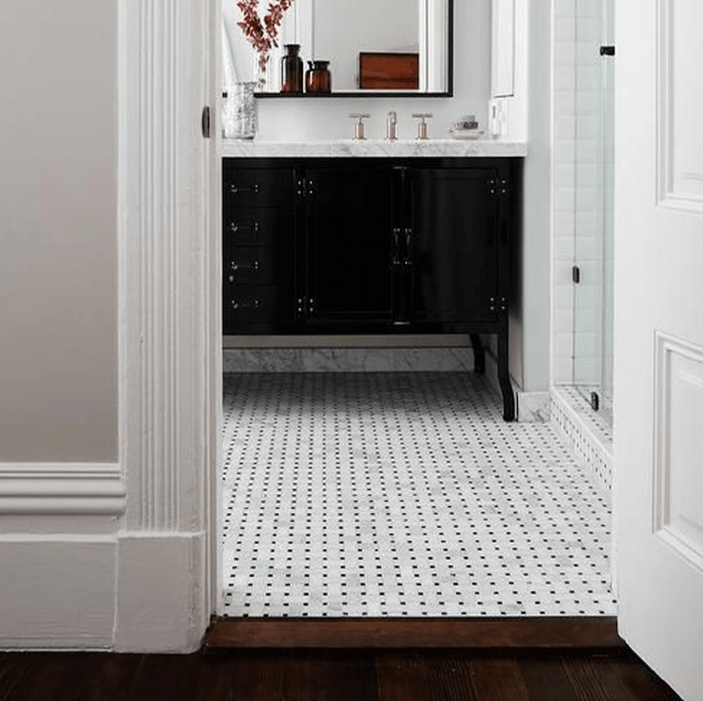 Basketweave 12" x 12" Marble Mosaic Wall Tile - Design Element Bath Kitchen - Tile - 